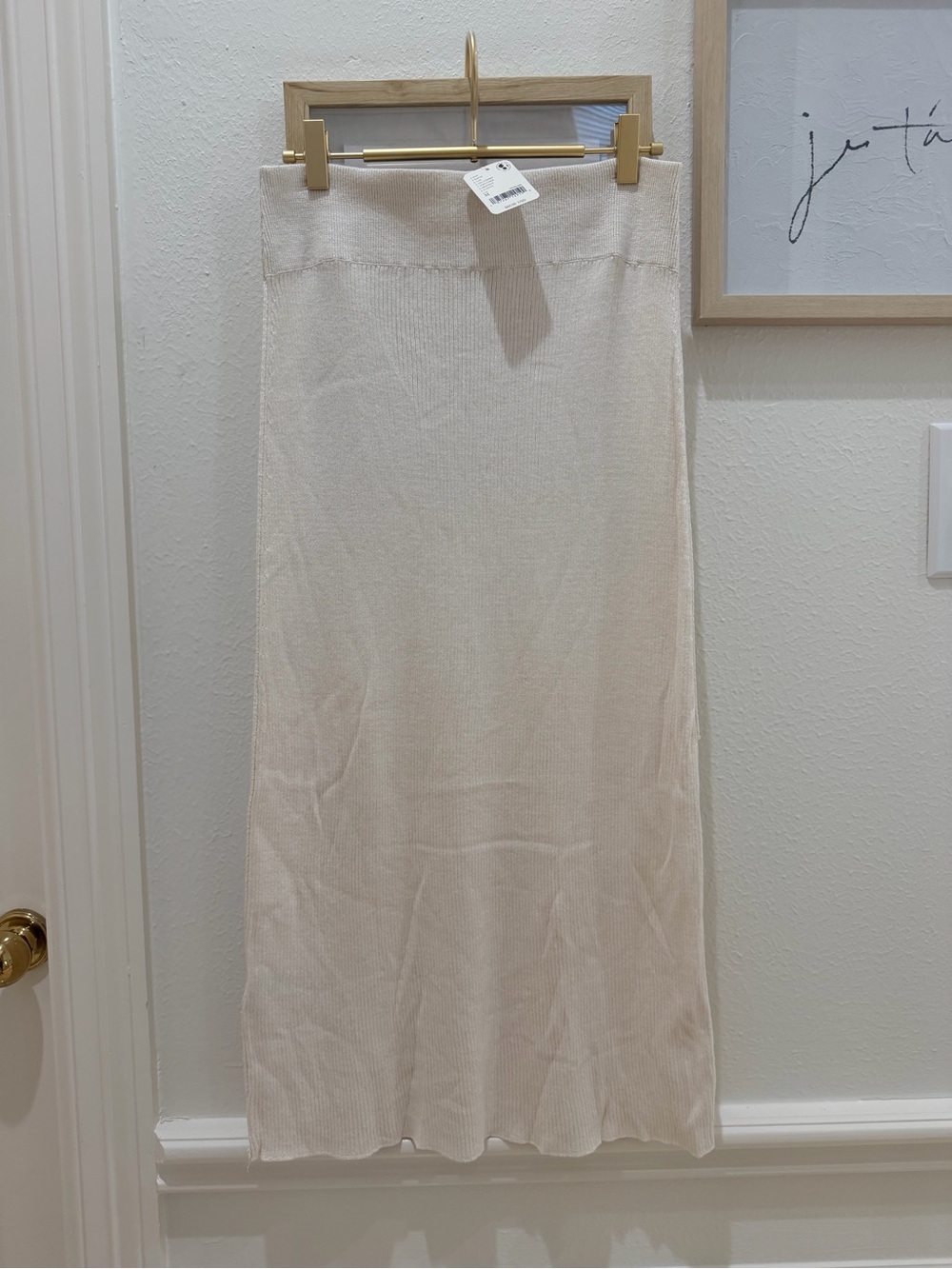 Free People Neutral Cream Knit Sweater Maxi Skirt
